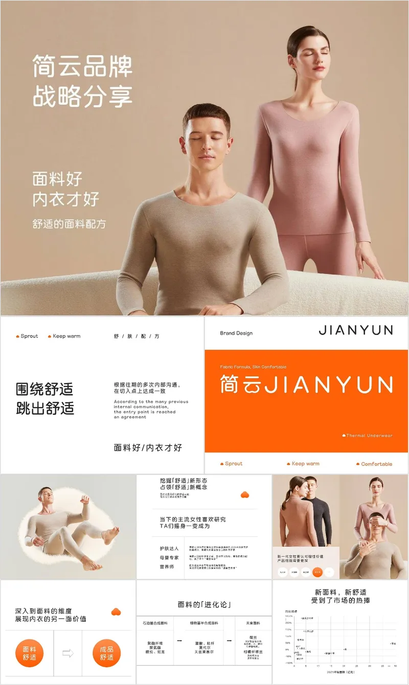 简云内衣品牌战略分享商务演示PPT模板 - 封面预览