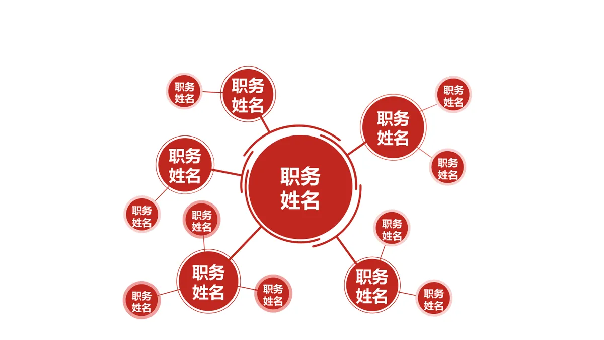 30套深红色企业组织结构关系图PPT图表合集 - 第20页