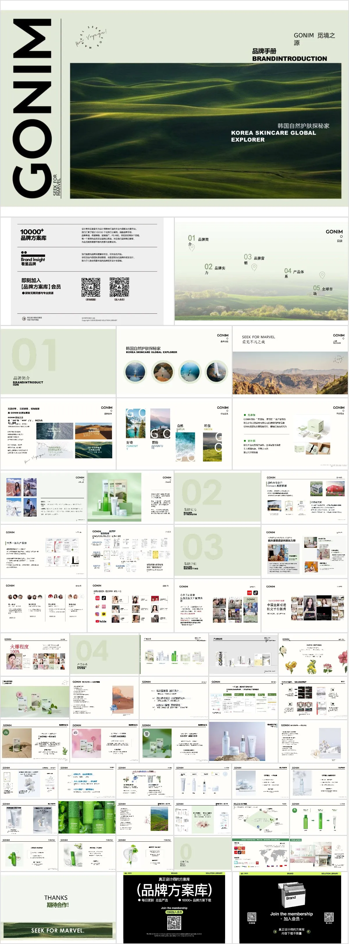 GONIM觅境之源品牌介绍宣传PPT模板 - 模板内页详情长图