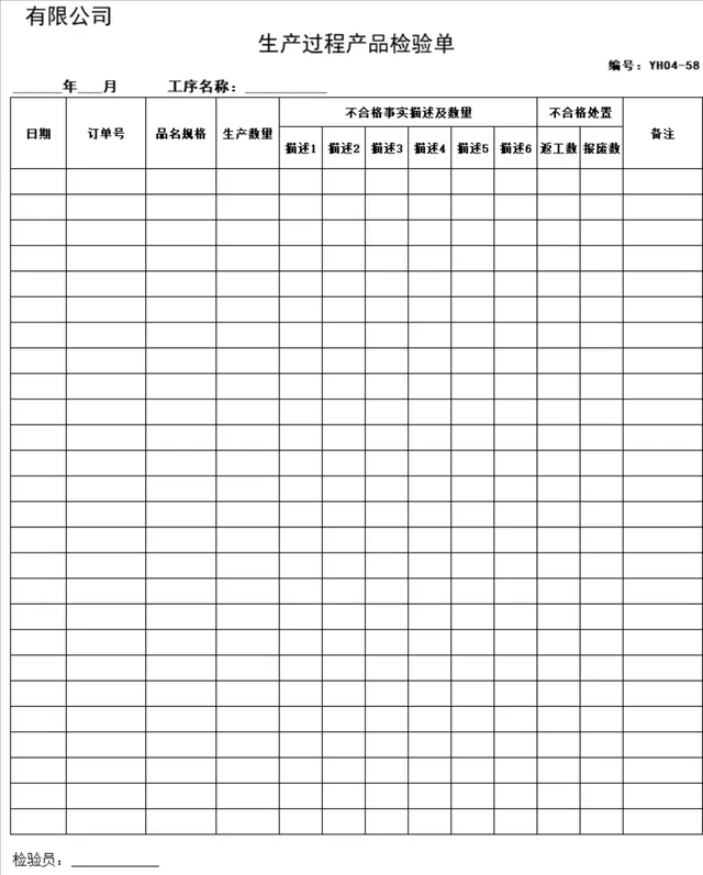 生产过程产品检验单Excel表格 生产质检排程登记记录统计模板 - 封面预览
