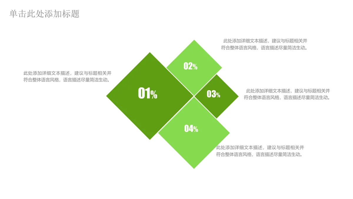 30套通用绿色商务并列层级总分关系PPT图表合集 - 第2页