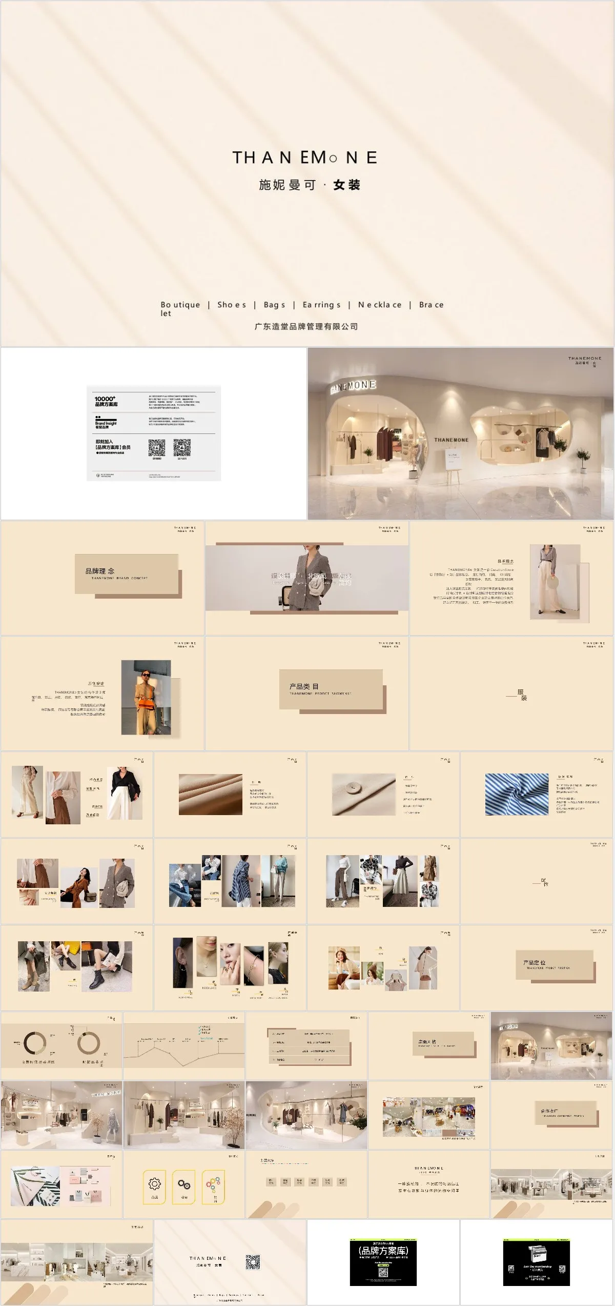 施妮曼可女装品牌介绍企业宣传PPT模板 - 模板内页详情长图