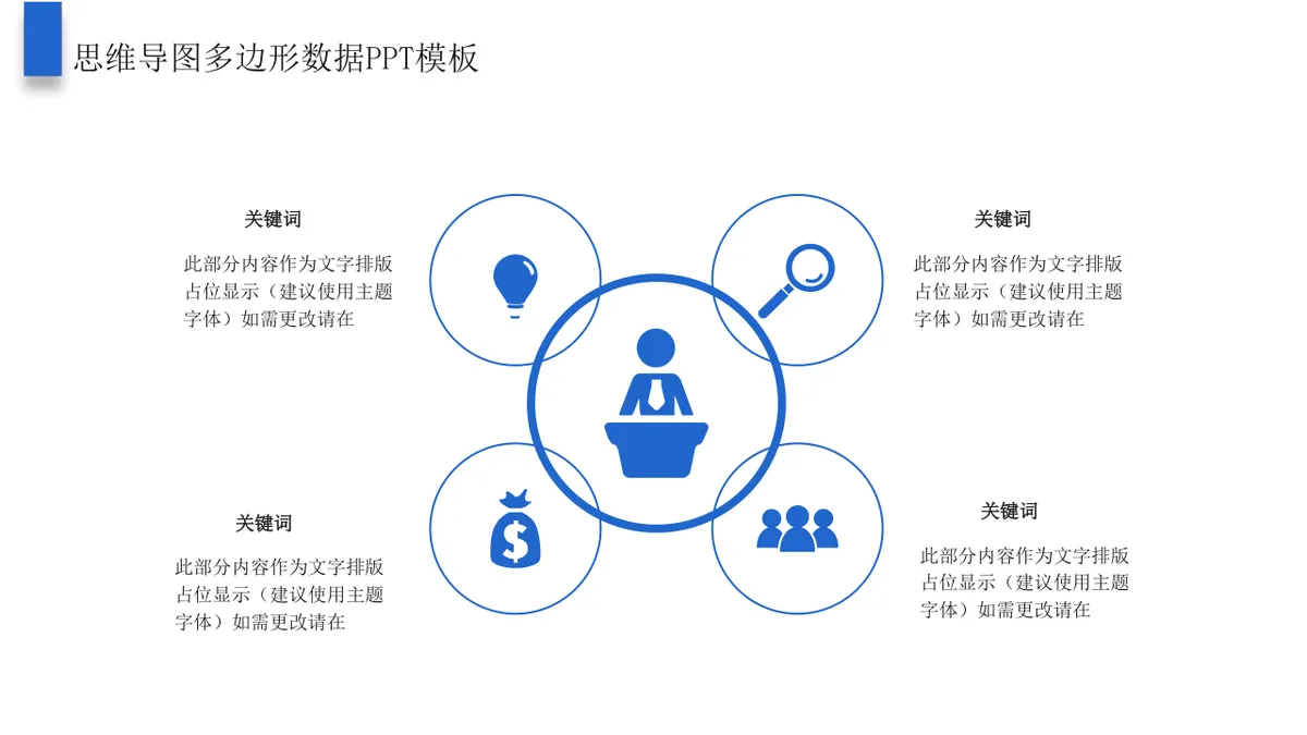 商务演示思维导图多边形数据可视化展示PPT模板 - 第2页