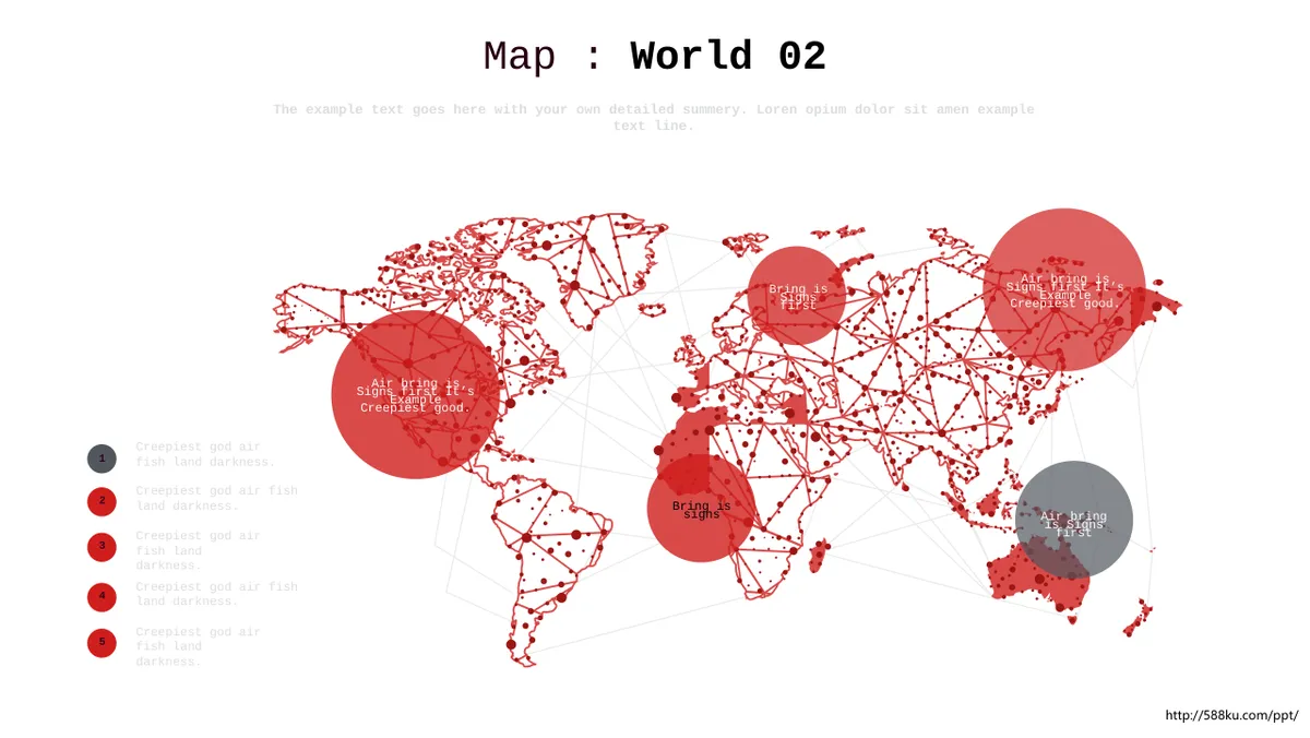 30套红色世界地图各国地图PPT图表合集 - 第2页