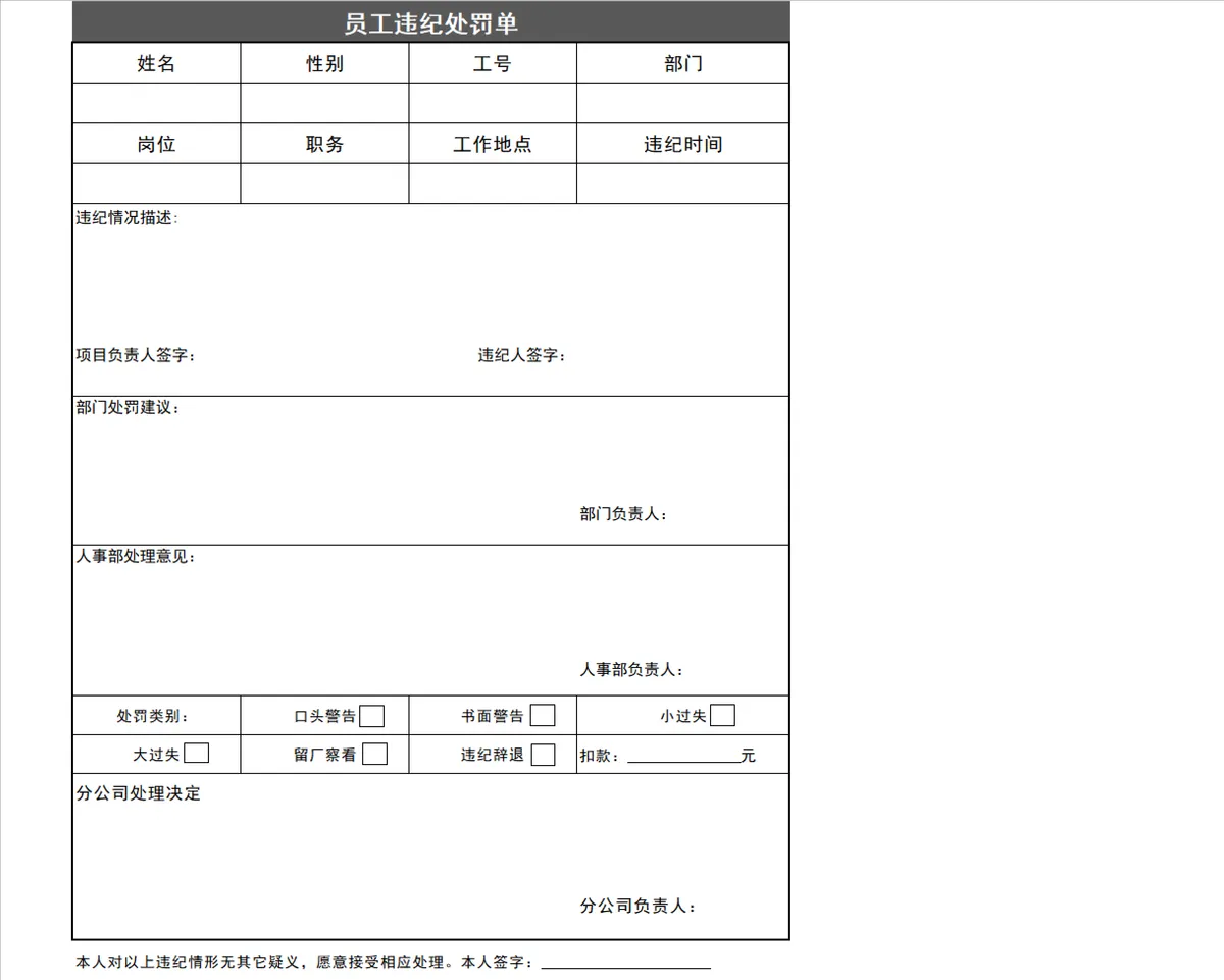 人力资源全套专用Excel表格 含入职考勤离职工伤等33个人事管理常用表单 - 第26页