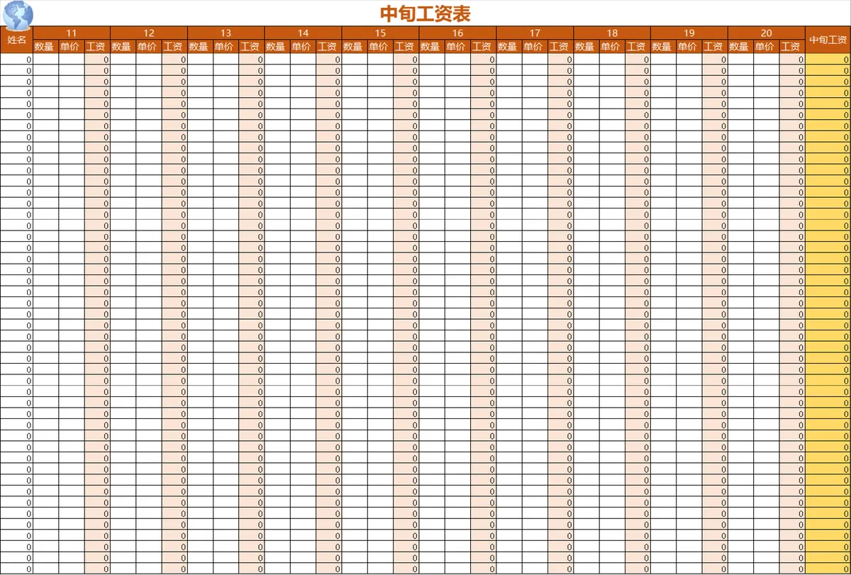 实用计件工资计算Excel表格 含上旬中旬下旬整月工资统计及使用说明 - 第3页