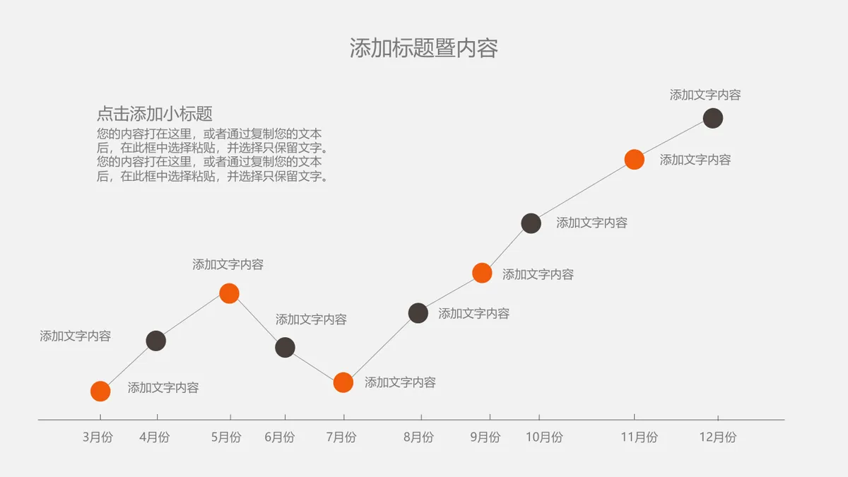 30套橙色扁平化并列递进关系商务演示通用PPT图表合集 - 第19页