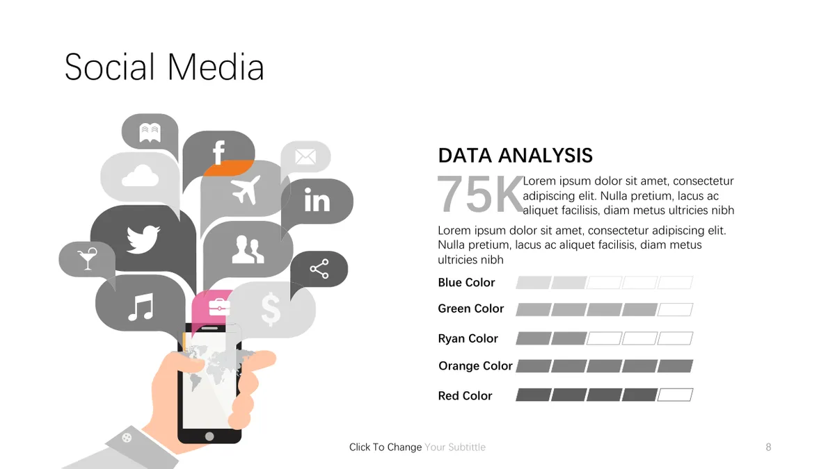 40套黑白信息可视化图表集思维导图PPT模板 - 第8页