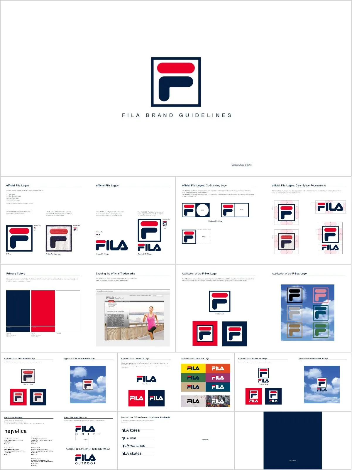 FILA品牌视觉规范指南企业介绍PPT模板 - 模板内页详情长图