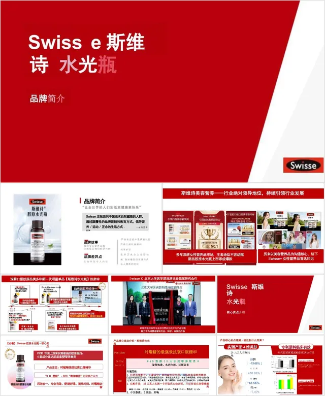 Swisse斯维诗水光瓶品牌简介企业介绍PPT模板 - 封面预览