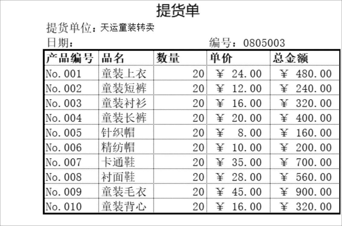 童装门店提货单生产排程配套Excel表格 - 第2页