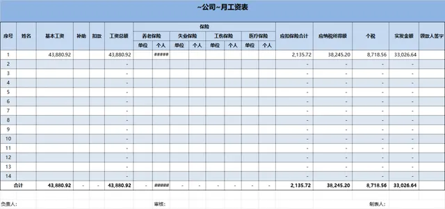 公司月工资表与职工年终奖核算Excel表格 含社保个税自动计算功能 - 封面预览