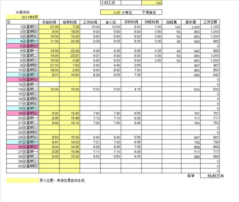 企业员工月度工时考勤与加班工资自动核算Excel表格 - 封面预览