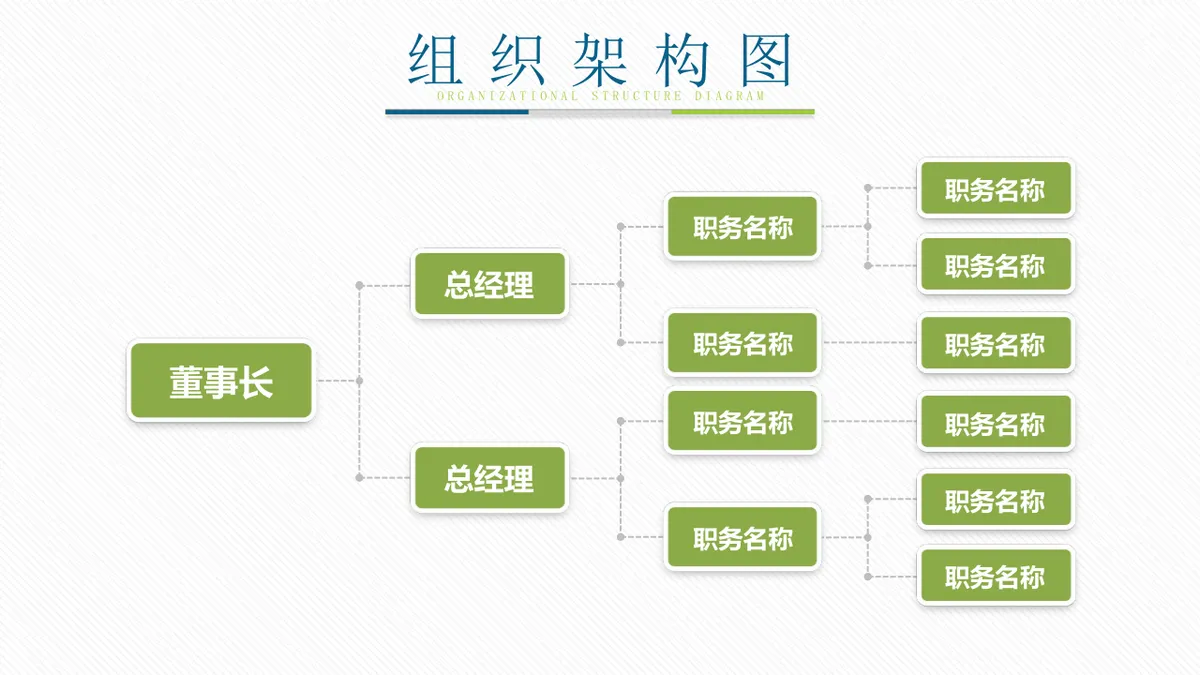 30套绿色企业组织架构结构关系PPT图表合集 - 第13页
