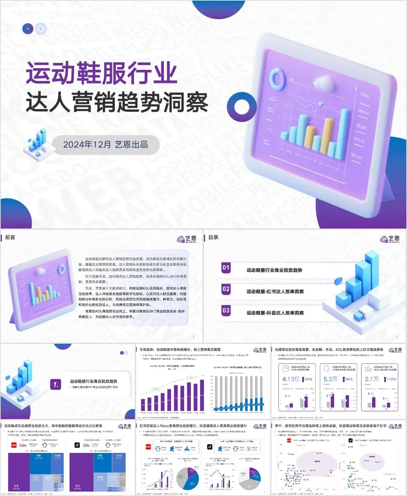 运动鞋服行业达人营销趋势洞察分析PPT模板 - 封面预览