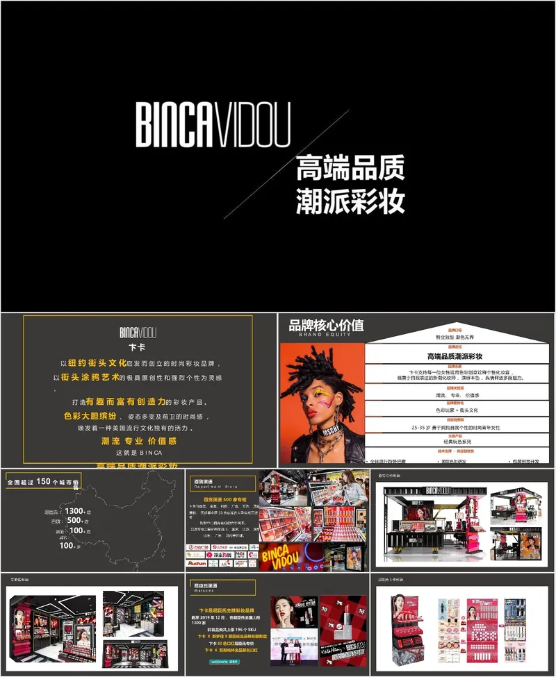 高端品质潮派彩妆品牌产品介绍宣传PPT模板 - 封面预览