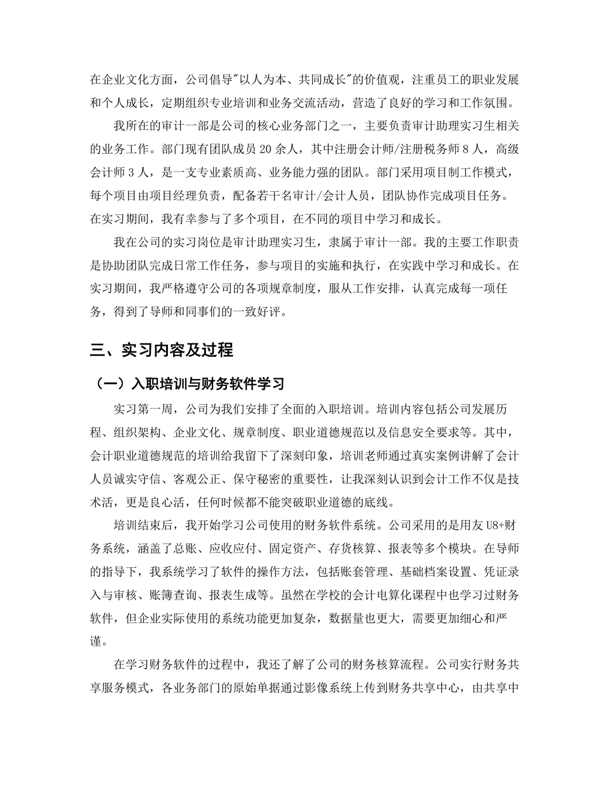 会计学专业审计助理岗位实习报告Word文档模板 - 第4页
