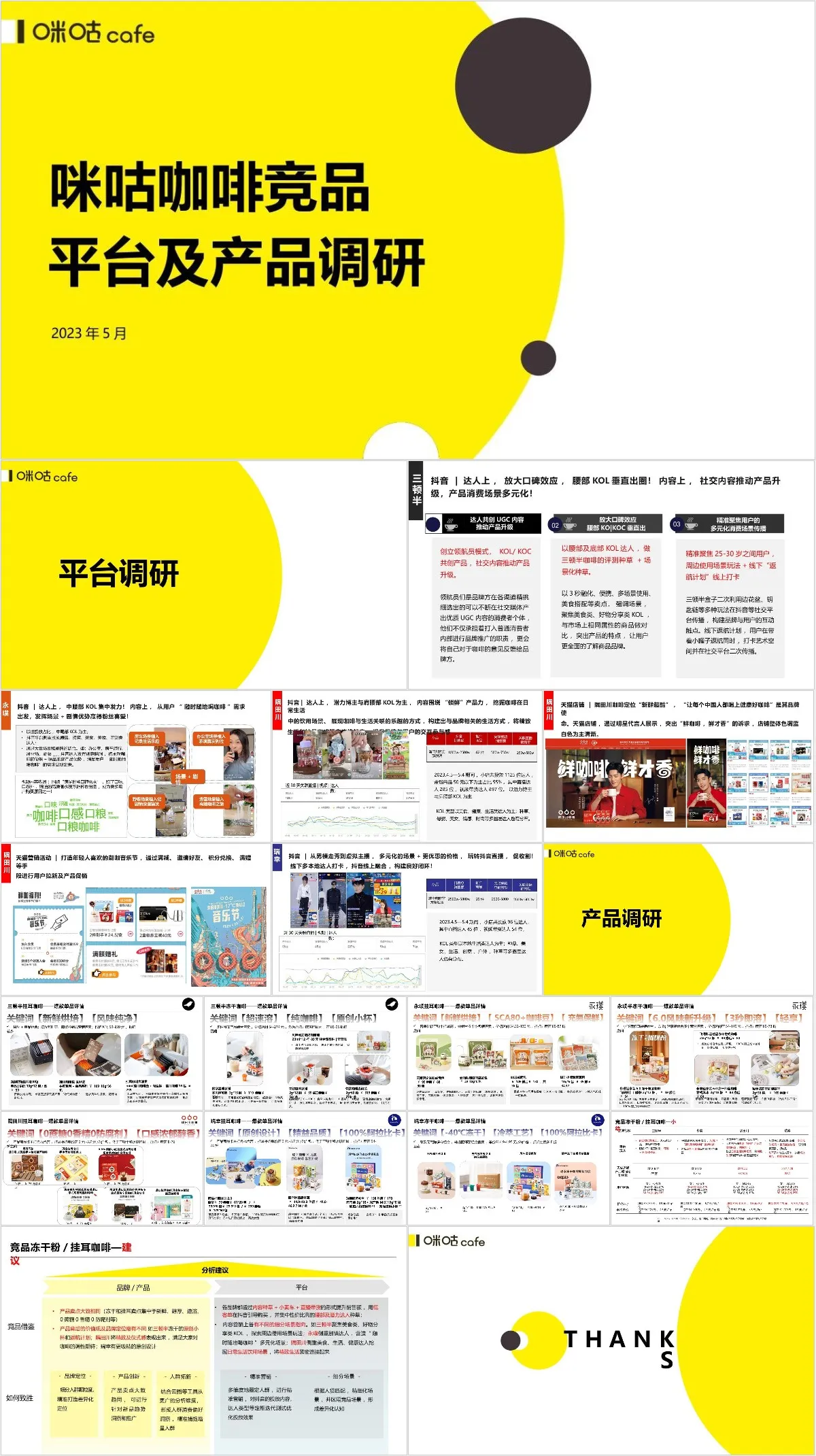 咪咕咖啡竞品平台及产品调研分析演示PPT模板 - 模板内页详情长图