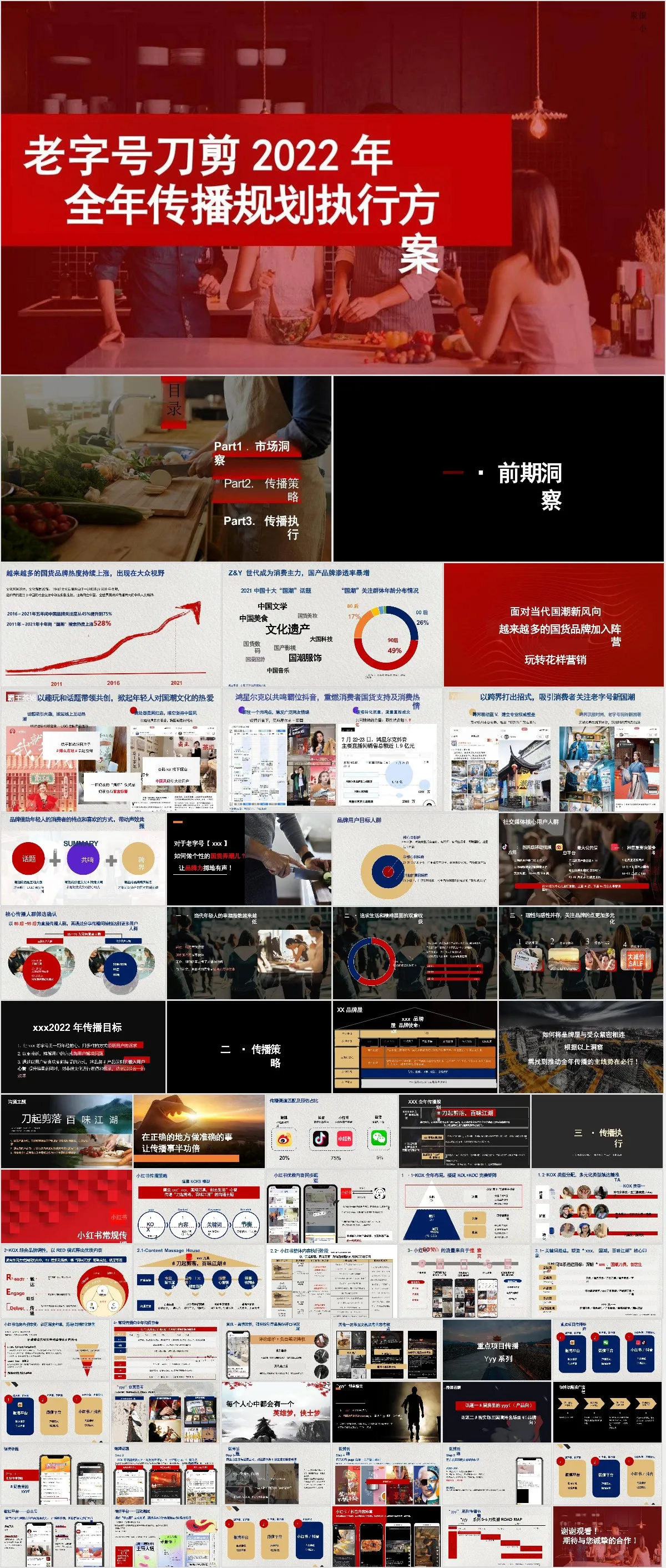 老字号刀剪全年传播规划执行方案品牌营销推广PPT模板 - 模板内页详情长图