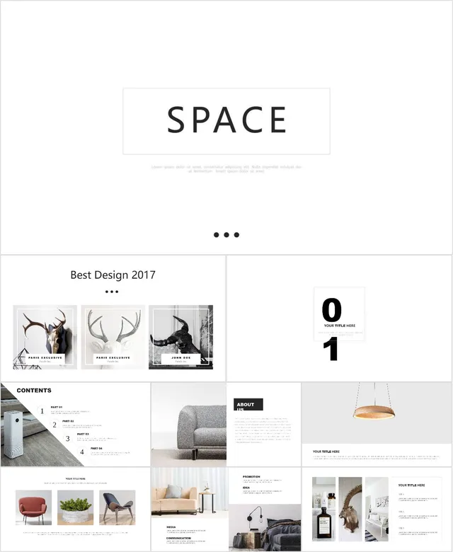 极简SPACE通用商务PPT模板 - 封面预览