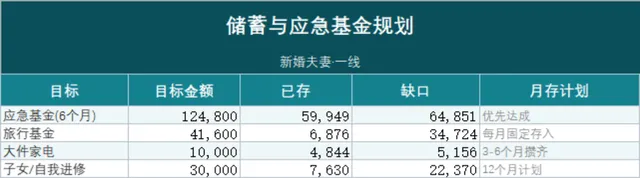 新婚夫妻储蓄与应急基金规划家庭理财Excel表格 - 封面预览