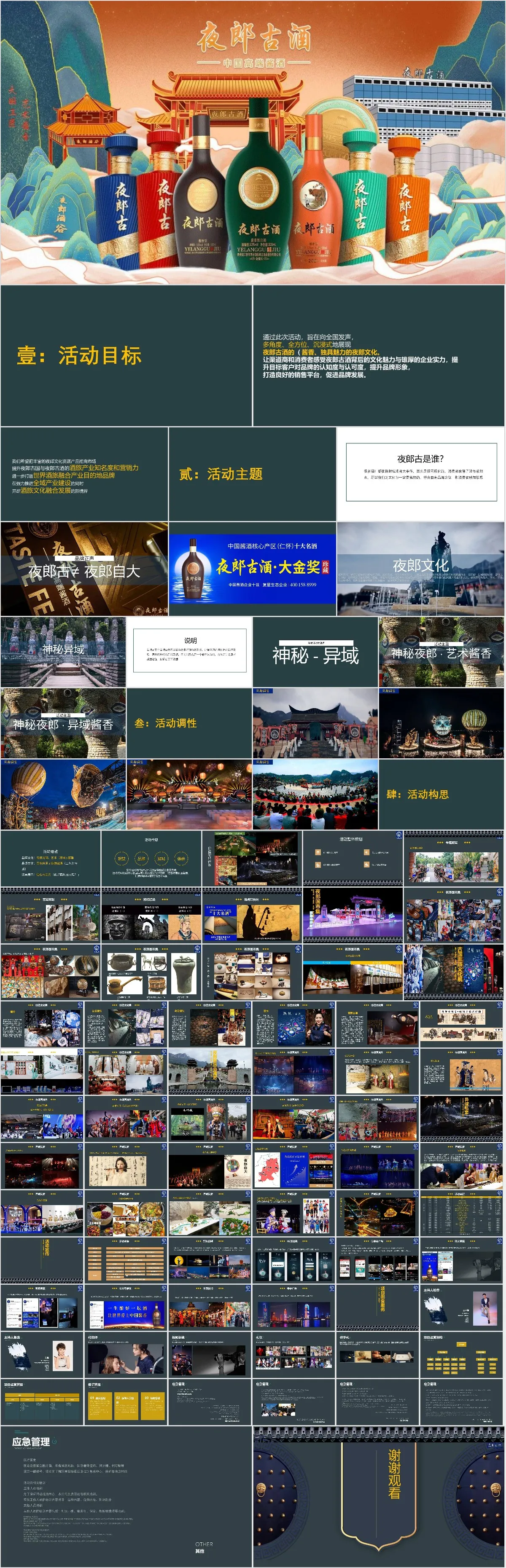 夜郎古酒中国高端酱酒产品介绍宣传PPT模板 - 模板内页详情长图