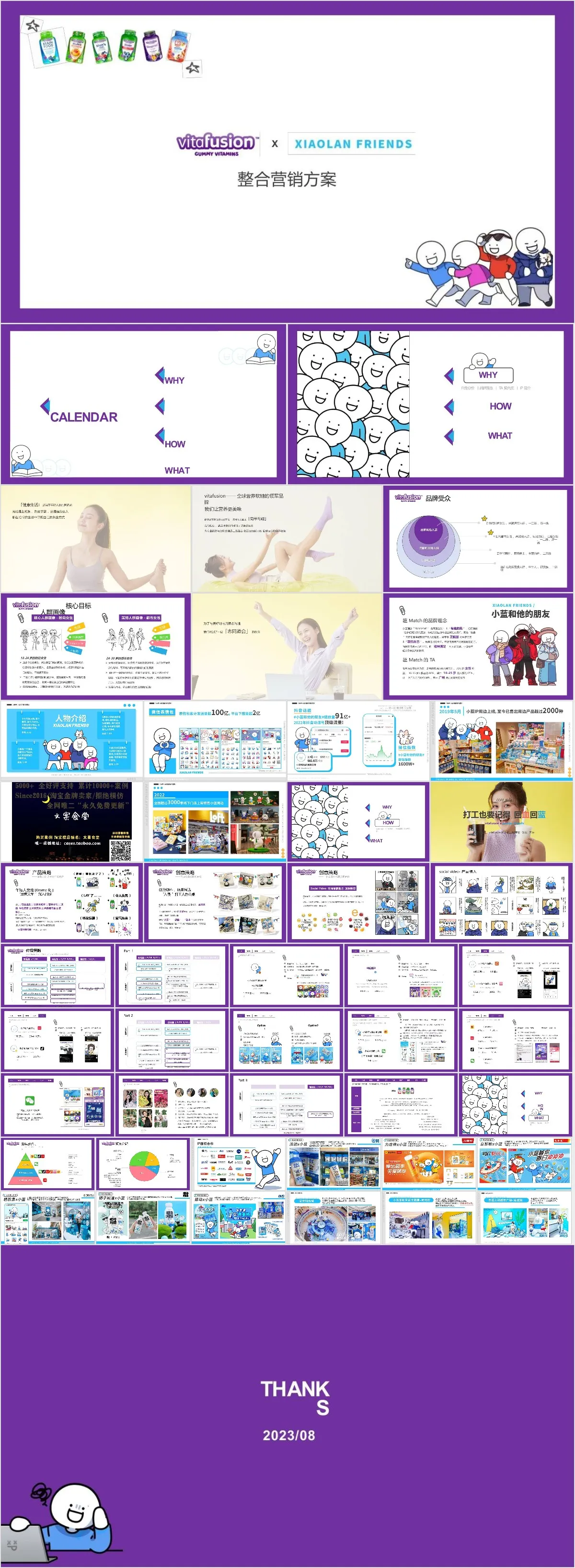 vitafusion品牌与小蓝朋友联名整合营销方案PPT模板 - 模板内页详情长图