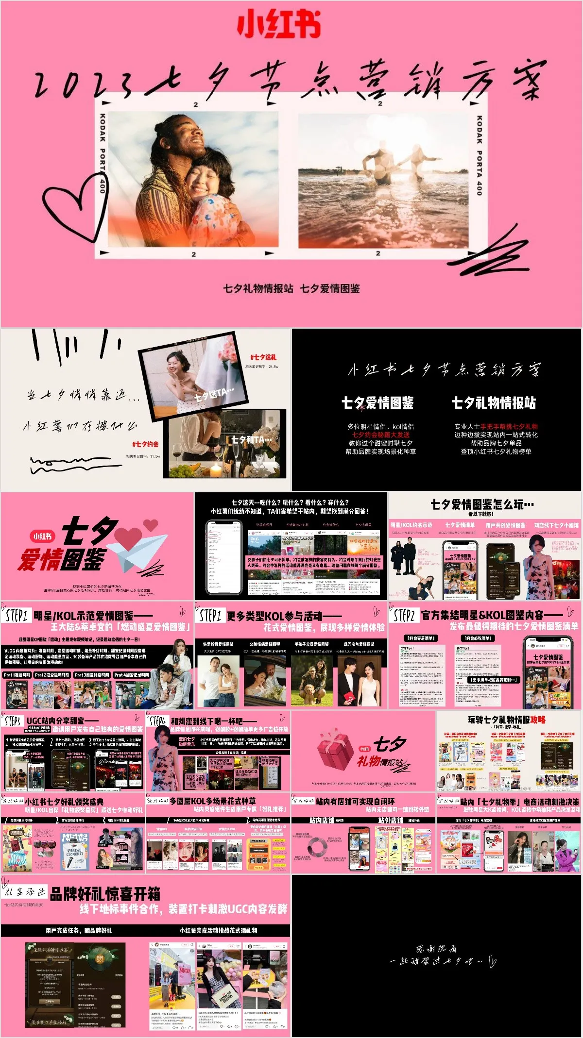 2023小红书七夕节点营销活动策划方案PPT模板 - 模板内页详情长图