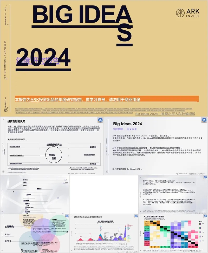 2024年度投资研究报告简约商务PPT模板 - 封面预览