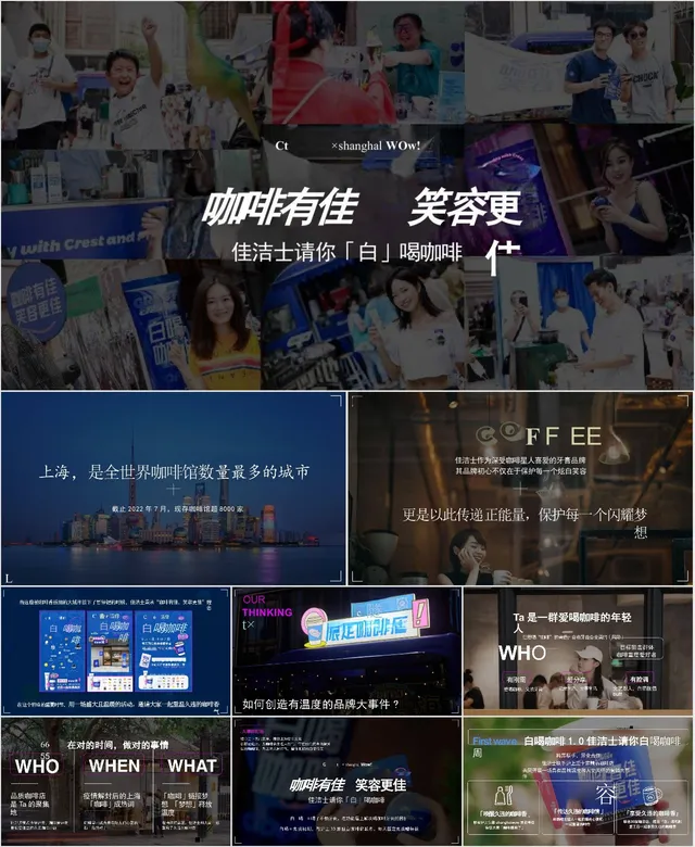 佳洁士咖啡主题线下营销活动策划推广PPT模板 - 封面预览