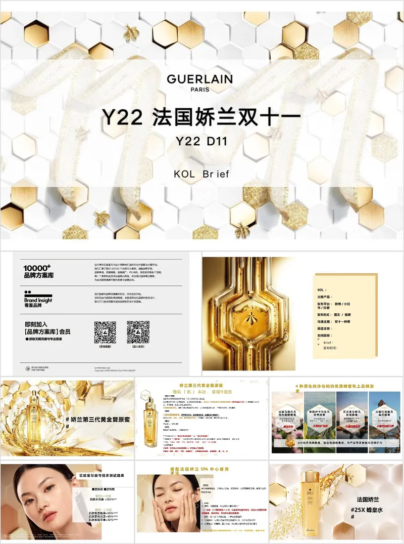 法国娇兰双十一美妆品牌营销活动策划推广PPT模板 - 封面预览