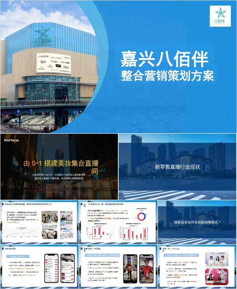 嘉兴八佰伴整合营销策划方案PPT模板 - 封面预览