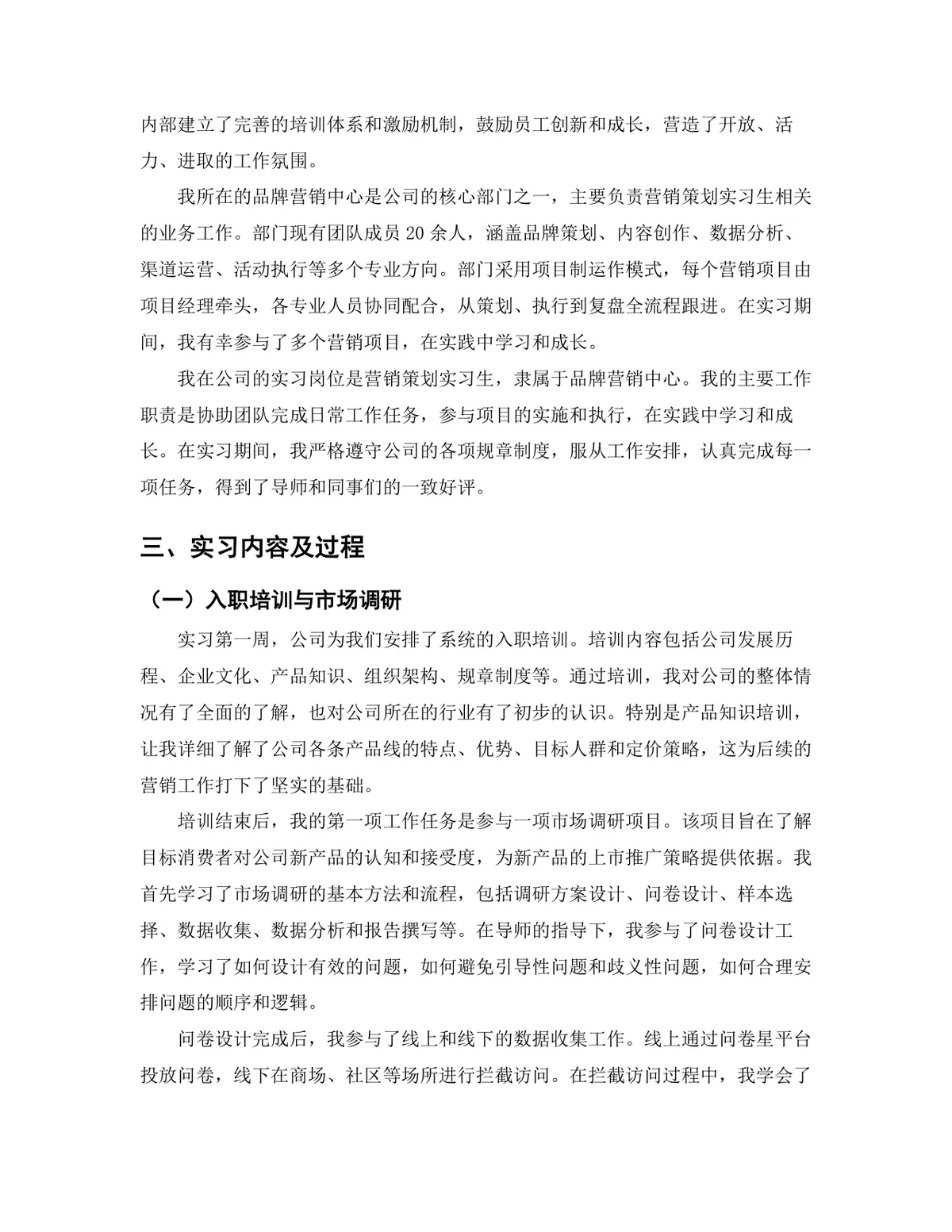 市场营销专业营销策划岗位实习报告Word文档 - 第4页