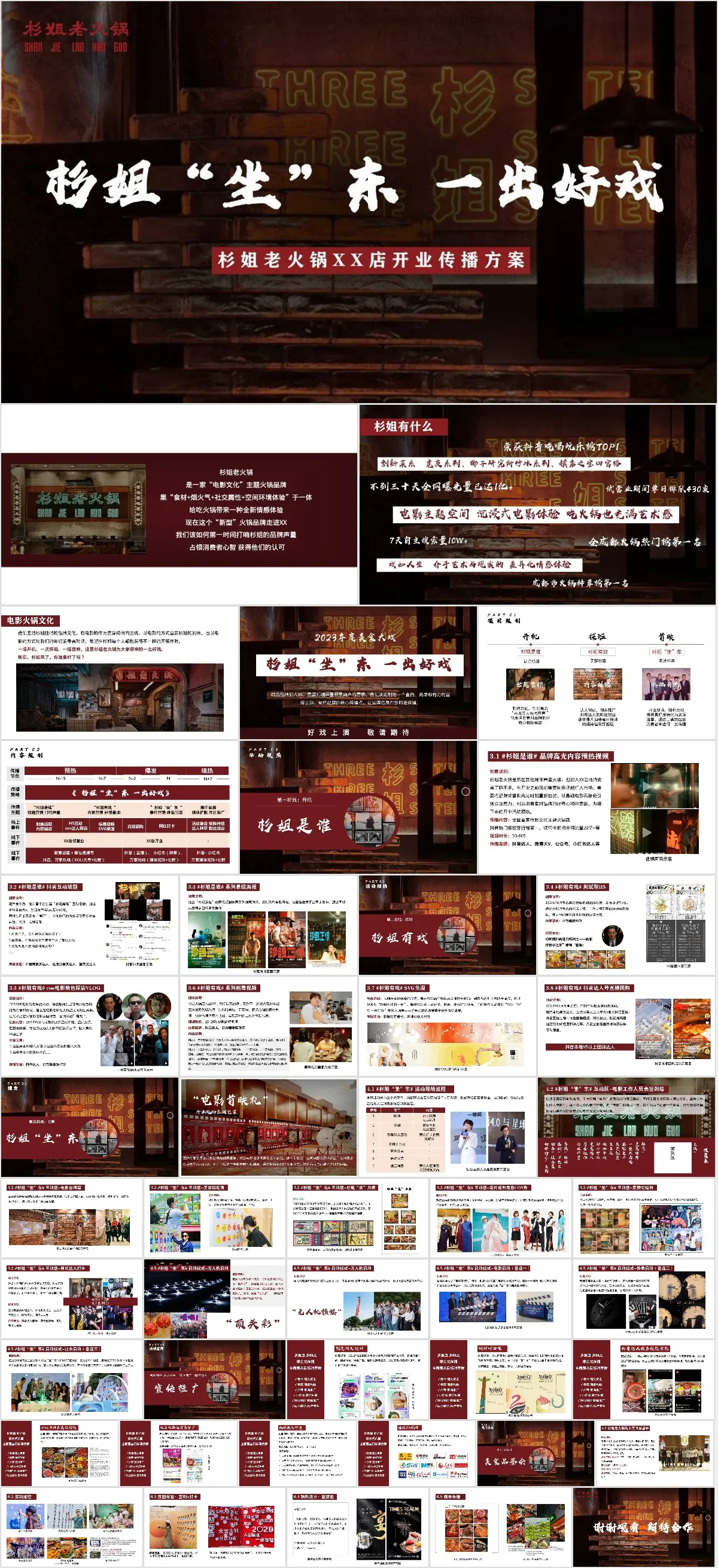 杉姐老火锅门店开业传播推广活动策划方案PPT模板 - 模板内页详情长图