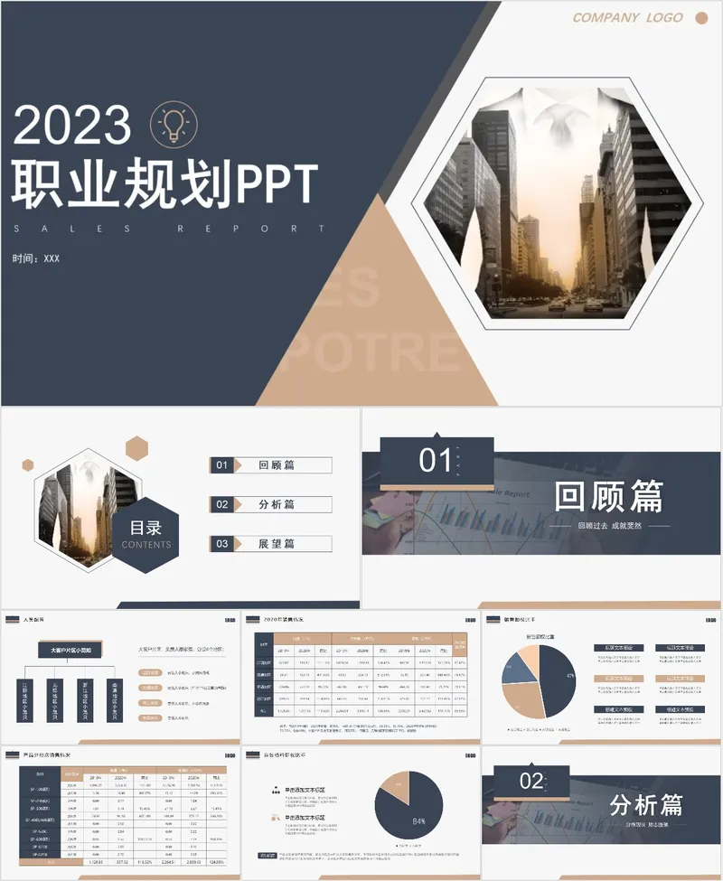 202X职业规划PPT模板 - 封面预览