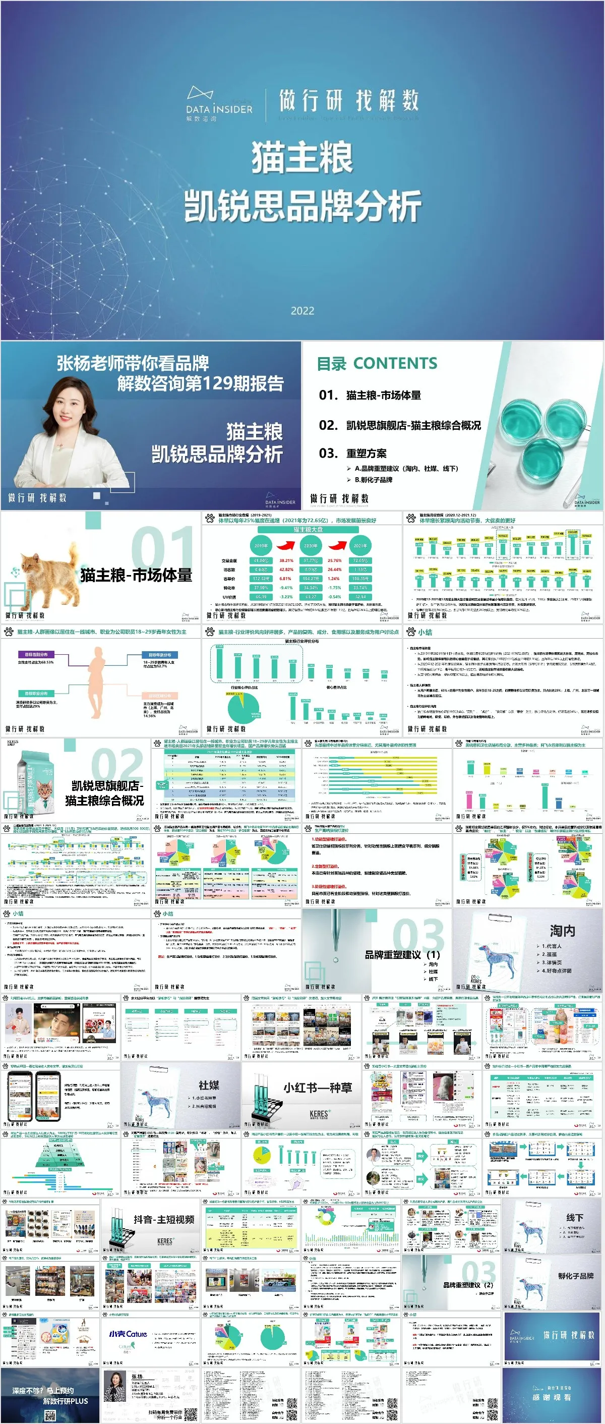 猫主粮凯锐思品牌分析行业研究汇报PPT模板 - 模板内页详情长图