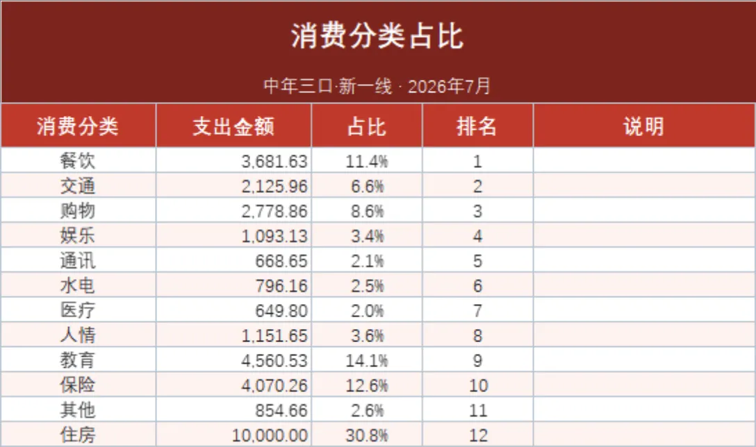 家庭理财收支明细月度汇总统计Excel表格 - 第3页