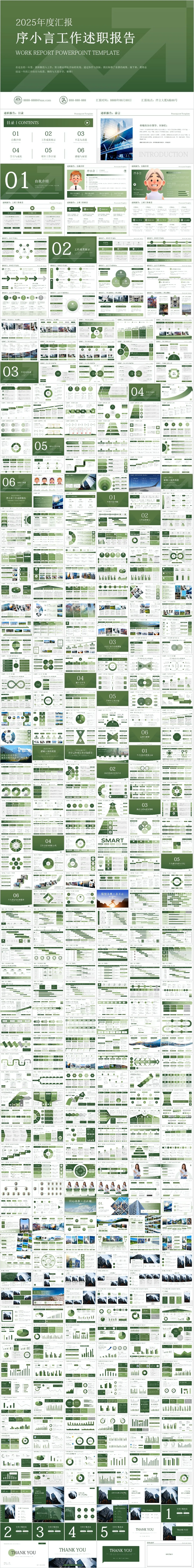 2025年度工作述职报告PPT模板 - 模板内页详情长图