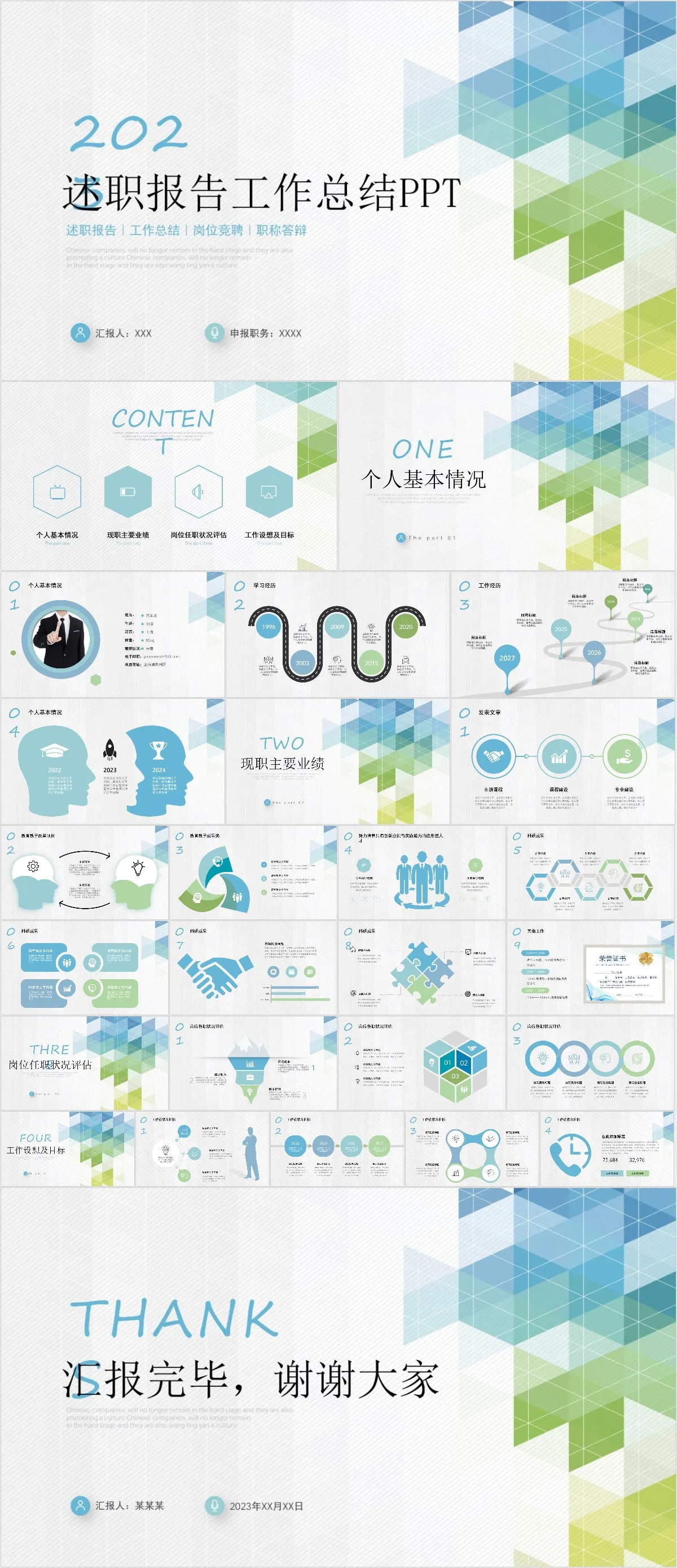 2025述职报告工作总结PPT - 模板内页详情长图