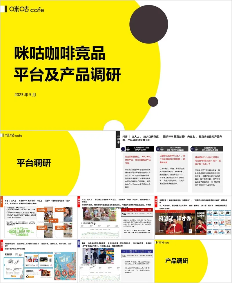 咪咕咖啡竞品平台及产品调研分析演示PPT模板 - 封面预览