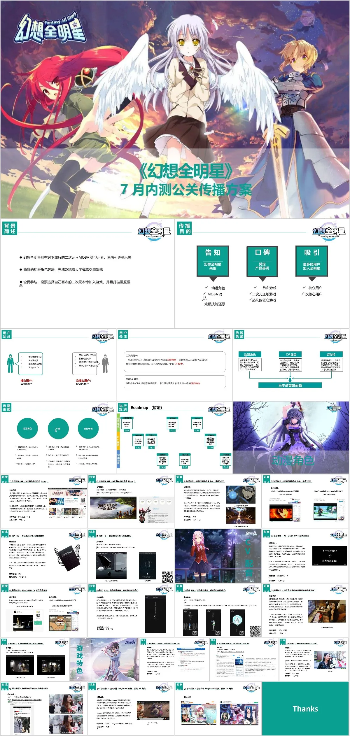 幻想全明星7月内测公关传播方案PPT模板 - 模板内页详情长图