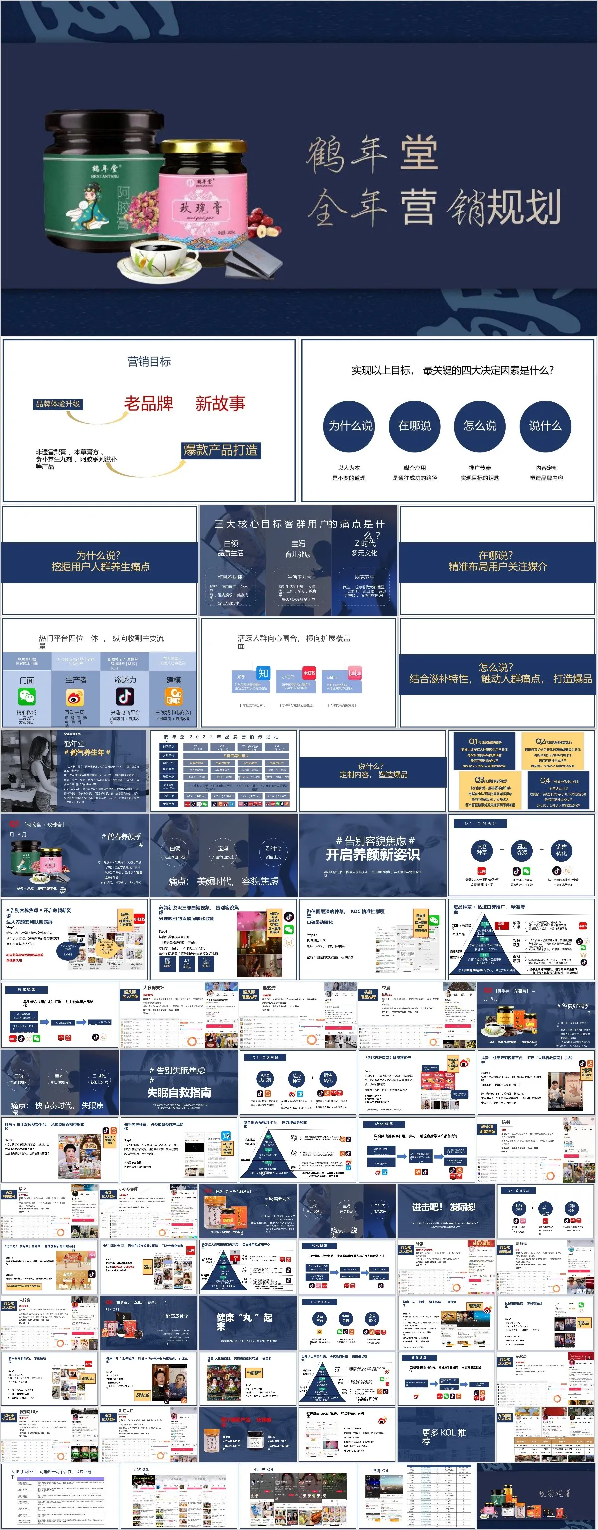 鹤年堂养生膏产品全年营销规划PPT模板 - 模板内页详情长图