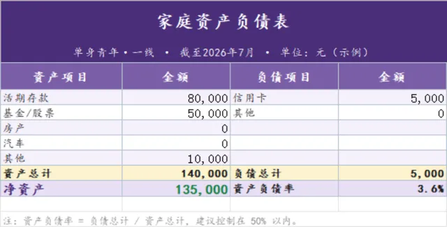 单身青年家庭资产负债统计与结构分析Excel表格 - 封面预览