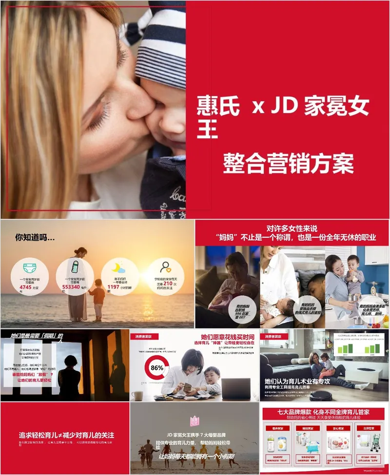 惠氏xJD家冕女王母婴品牌整合营销方案PPT模板 - 封面预览