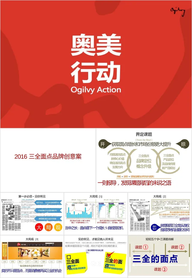 奥美行动品牌营销策划推广商务演示PPT模板 - 封面预览