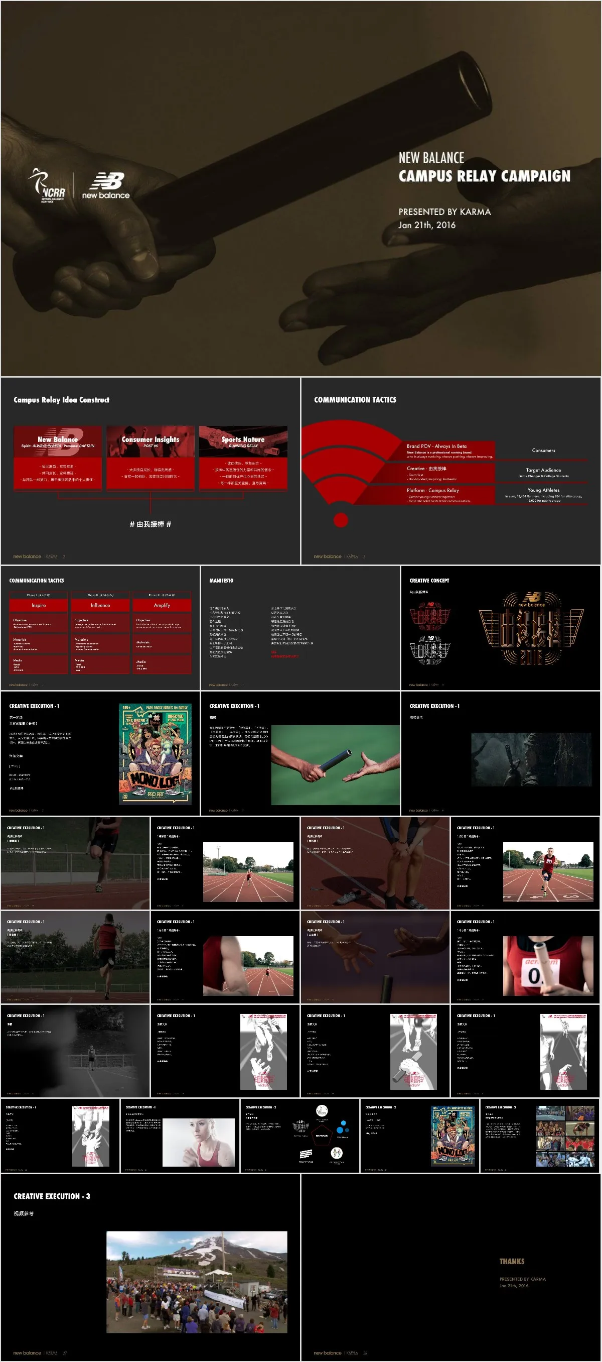 New Balance 校园接力营销活动策划推广PPT模板 - 模板内页详情长图