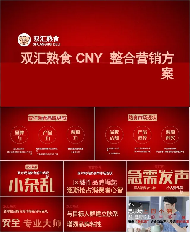 双汇熟食CNY整合营销方案PPT模板 - 封面预览