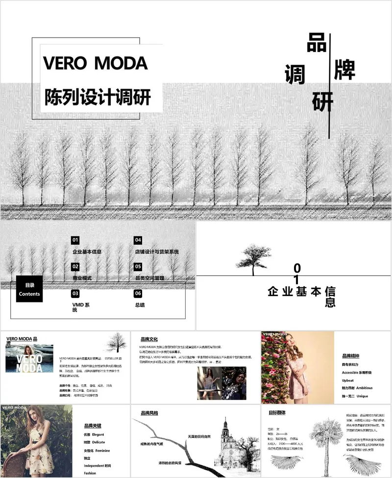 VERO MODA品牌陈列设计调研汇报PPT模板 - 封面预览