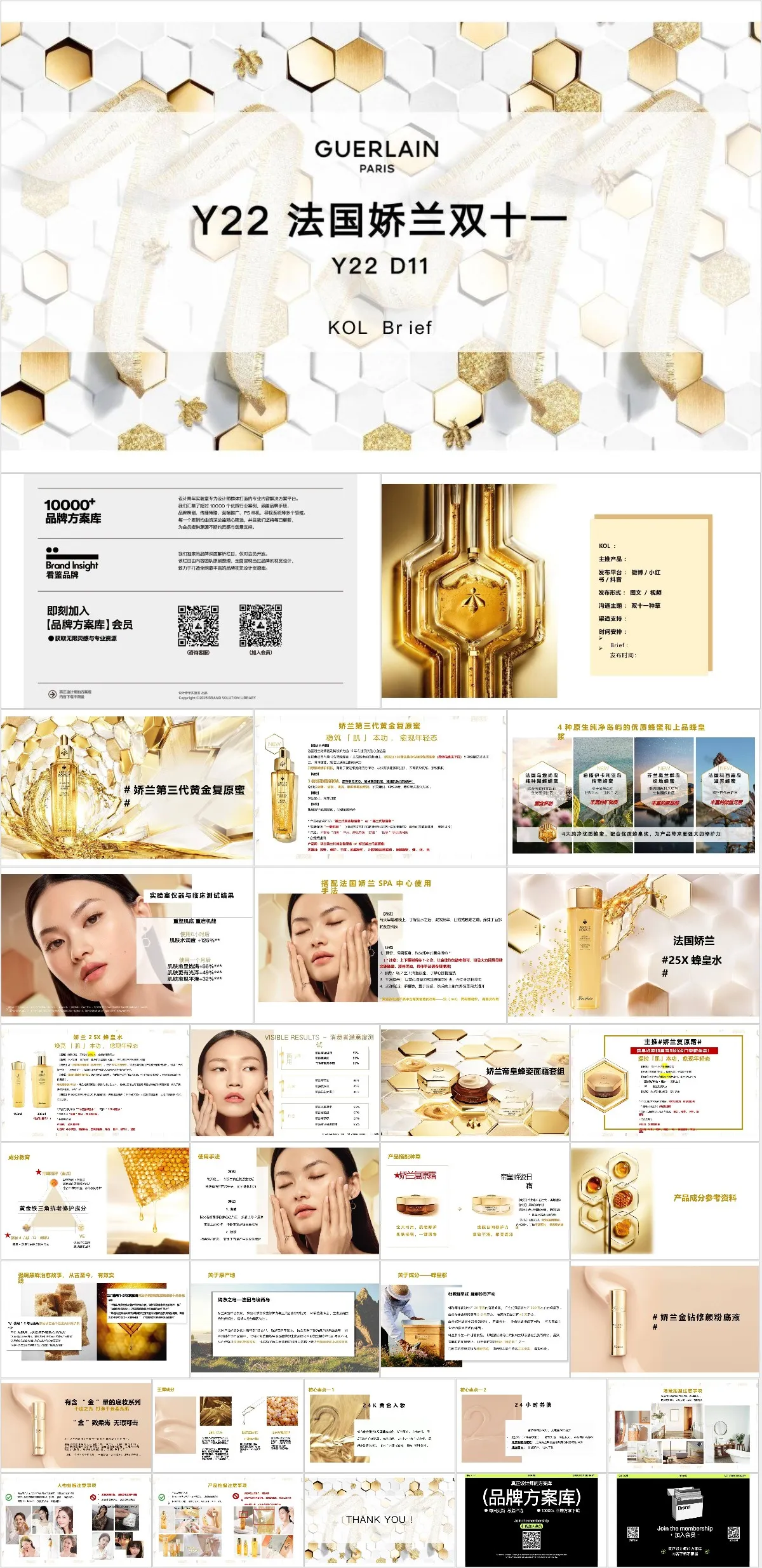 法国娇兰双十一美妆品牌营销活动策划推广PPT模板 - 模板内页详情长图