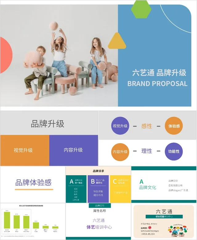 六艺通品牌升级策划提案PPT模板 - 封面预览